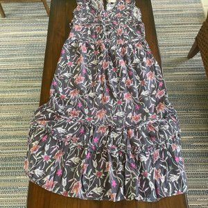 Women's Floral Print Ruffle Sleeveless Dress - Universal Thread™ Navy L